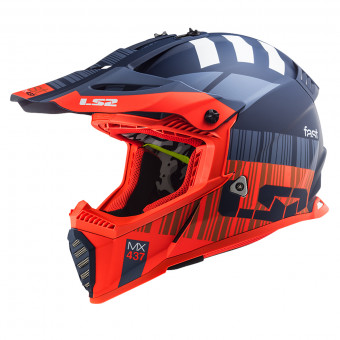 Casque Cross LS2 Fast Evo Xcode Matt Fluo Orange Blue MX437 Casque Cross LS2 Fast Evo Xcode Matt Fluo Orange Blue MX437