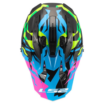 LS2 Fast II Grotesk Blue Pink Green MX708