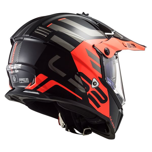 LS2 Pioneer Evo Adventurer Matt Black Orange MX436