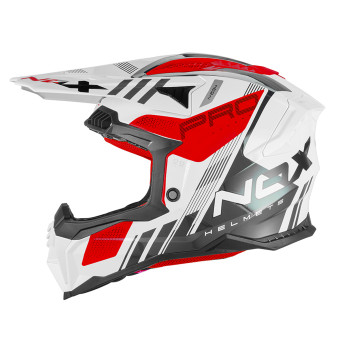 Casque Cross NOX N634 Storm White Red