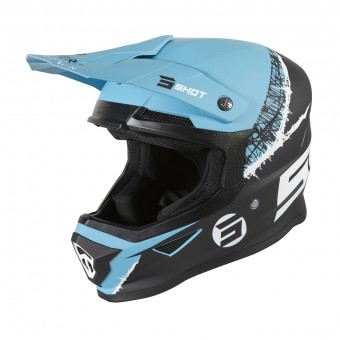 Casque Cross SHOT Furious Storm Black Turquoise Matt Casque Cross SHOT Furious Storm Black Turquoise Matt