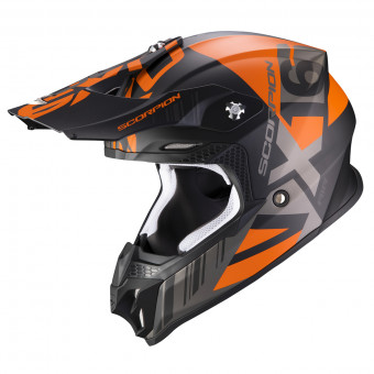 Casque Cross Scorpion VX-16 Air Mach Matt Black Orange Casque Cross Scorpion VX-16 Air Mach Matt Black Orange