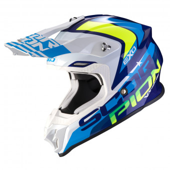 Casque Cross Scorpion VX-16 Air Nation White Neon Yellow Casque Cross Scorpion VX-16 Air Nation White Neon Yellow
