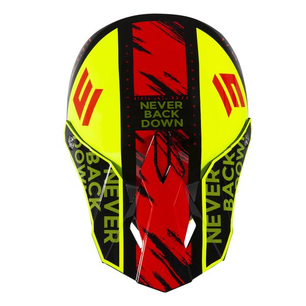 SHOT Furious Draw Neon Yellow Black Red Glossy Kids