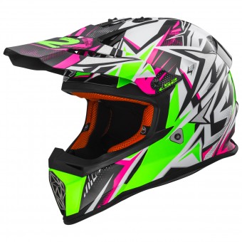 Kinder LS2 Fast Mini Strong White Green Pink MX437J