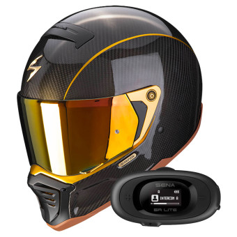 Integral Scorpion EXO-HX1 Carbon SE Black Gold + Kit bluetooth 5R Lite