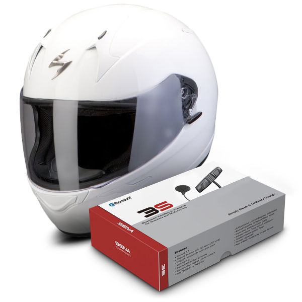 Integral Scorpion EXO 410 Air Wei� + Sena 3S Bluetooth Kit