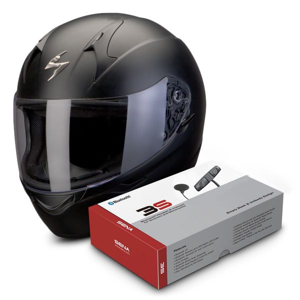 Integral Scorpion EXO 410 Air Schwarz Matt + Sena 3S Bluetooth Kit