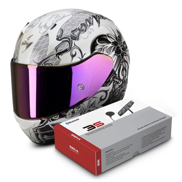 Integral Scorpion EXO 410 Air Orchid Wei Nacre + Sena 3S Bluetooth Kit