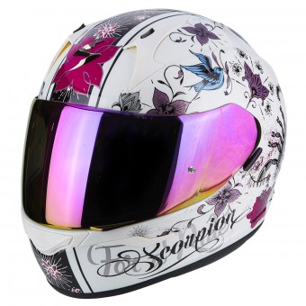 Scorpion Exo 390 Chica Pearl White Black + Kit Bluetooth Sena 5S Solo