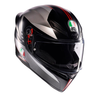 AGV K1 S Lap Matt Black Grey Red + Kit Bluetooth 5S Solo