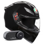 Casque Integral AGV K1 S Mono Black + Kit Bluetooth Lokui K30