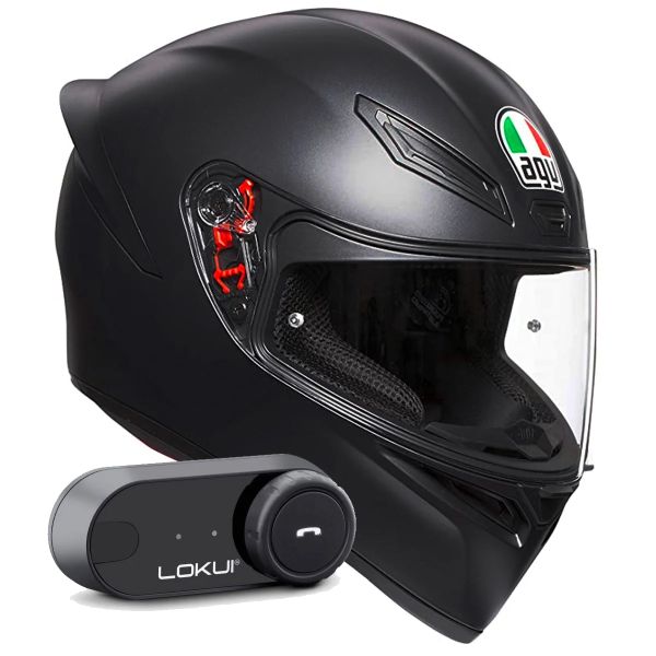 Integral AGV K1 S Mono Matt Black + Kit Bluetooth Lokui K30 Integral AGV K1 S Mono Matt Black + Kit Bluetooth Lokui K30