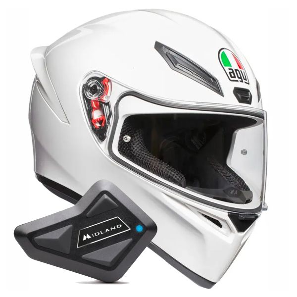 Integral AGV K1 S Mono White + Kit Bluetooth BT Mini Integral AGV K1 S Mono White + Kit Bluetooth BT Mini