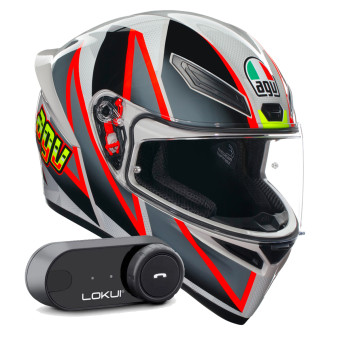 Integral AGV K1 S Multi Blipper Grey Red + Kit Bluetooth Lokui K30