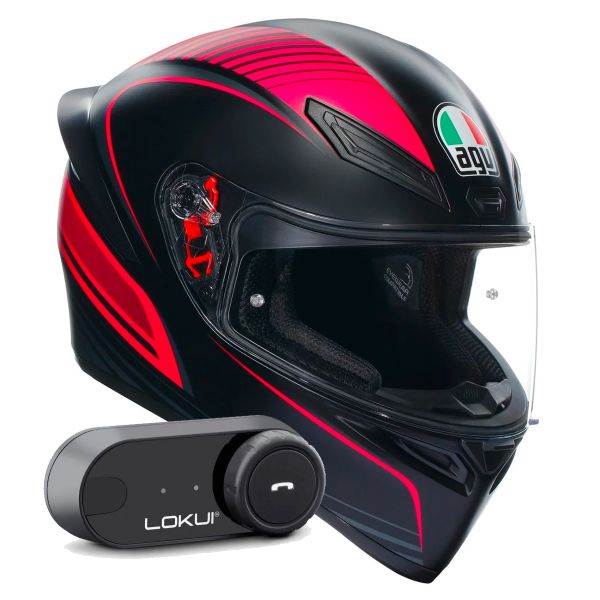 Integral AGV K1 S Multi Warmup Black Pink + Kit Bluetooth Lokui K30