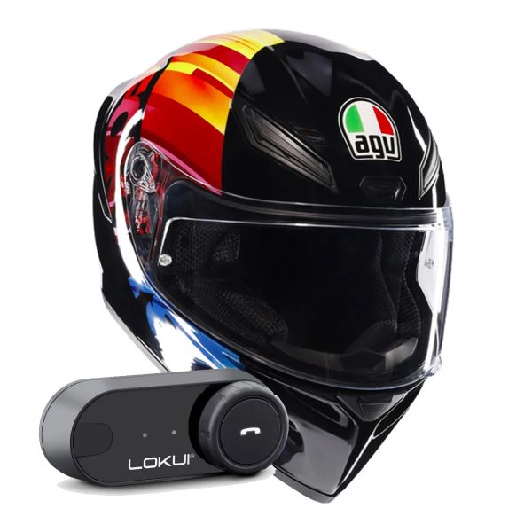 Integral AGV K1 S Replica Pulse 46 + Kit Bluetooth Lokui K30