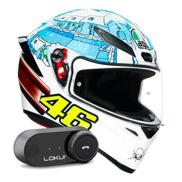 Integral AGV K1 S Top Rossi Winter Test 2017 + Kit Bluetooth Lokui K30