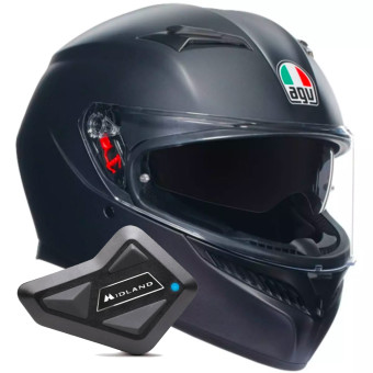 Integral AGV K3 Mono Matt Black + Kit Bluetooth BT Mini