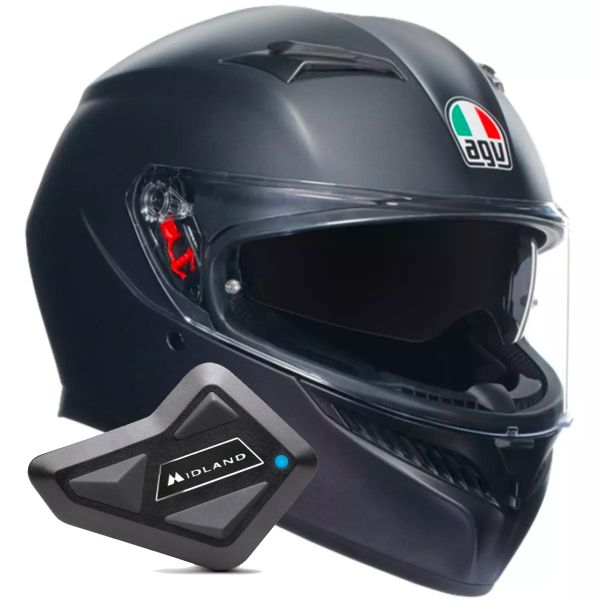 Integral AGV K3 Mono Matt Black + Kit Bluetooth BT Mini Integral AGV K3 Mono Matt Black + Kit Bluetooth BT Mini
