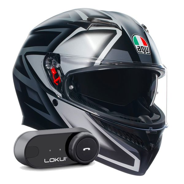 Integral AGV K3 Multi Compound Black Grey + Kit Bluetooth Lokui K30 Integral AGV K3 Multi Compound Black Grey + Kit Bluetooth Lokui K30