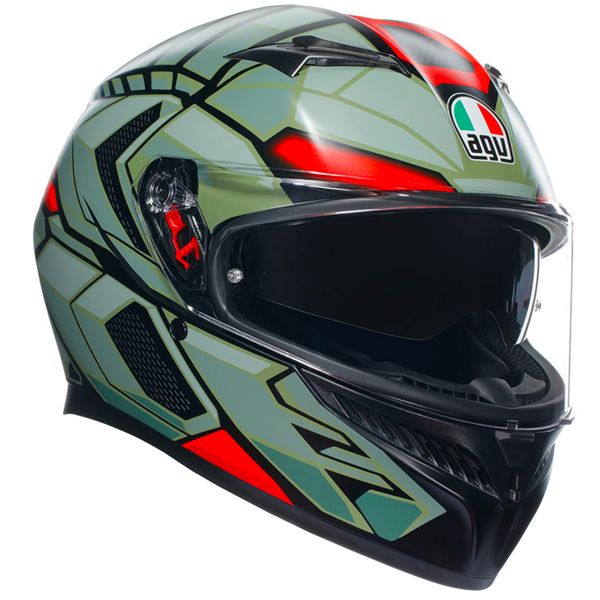 Integral AGV K3 Multi Decept Matt Black Green Red Integral AGV K3 Multi Decept Matt Black Green Red