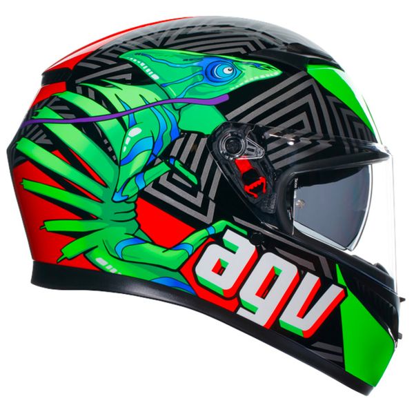 AGV K3 Multi Kameleon Black Red Green + Kit Bluetooth BT Mini