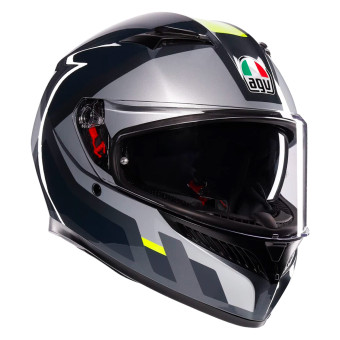 AGV K3 Shade Grey Yellow Fluo + Kit Bluetooth Lokui K30