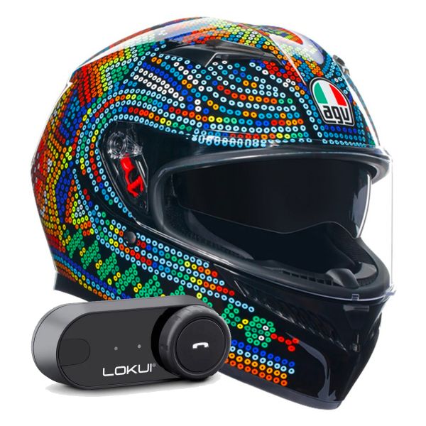 Integral AGV K3 Top Rossi Winter Test 2018 + Kit Bluetooth Lokui K30 Integral AGV K3 Top Rossi Winter Test 2018 + Kit Bluetooth Lokui K30