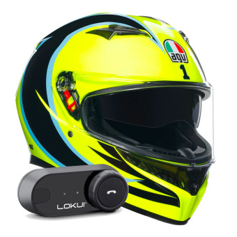 Integral AGV K3 Top Rossi WT Phillip Island 2005 + Kit Bluetooth Lokui K30