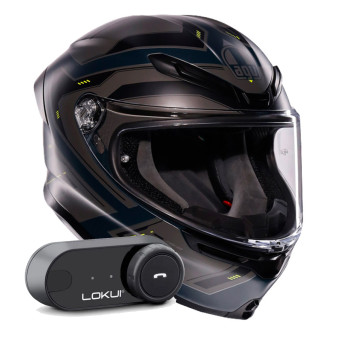 Integral AGV K6 S Enhance Matt Grey Yellow Fluo + Kit Bluetooth Lokui K30