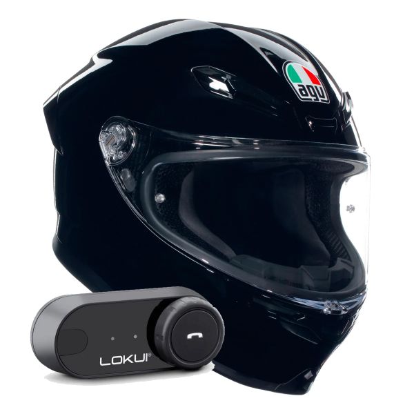 Integral AGV K6 S Mono Black + Kit Bluetooth Lokui K30 Integral AGV K6 S Mono Black + Kit Bluetooth Lokui K30