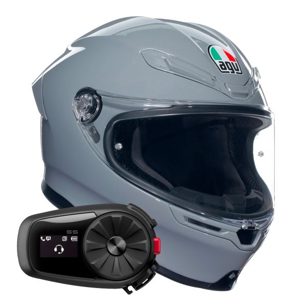 Integral AGV K6 S Mono Nardo Grey + Kit Bluetooth 5S Solo