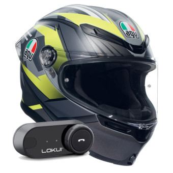 Integral AGV K6 S Multi Excite Matt Camo Fluo Yellow + Kit Bluetooth Lokui K30