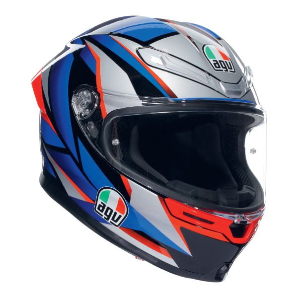 AGV K6 S Multi Slashcut Black Blue Red + Kit Bluetooth Lokui K30