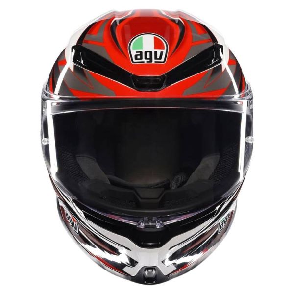 AGV K6 S Reeval White Red Grey + Kit Bluetooth Lokui K30