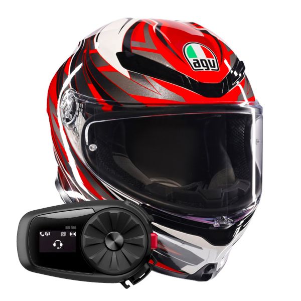 Integral AGV K6 S Reeval White Red Grey + Kit Bluetooth 5S Solo Integral AGV K6 S Reeval White Red Grey + Kit Bluetooth 5S Solo