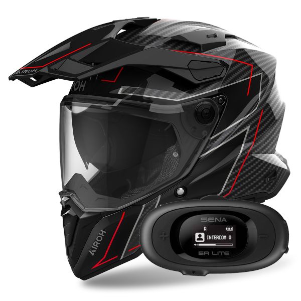 Integral Airoh Commander 2 Carbon Stylish + Kit bluetooth 5R Lite Solo