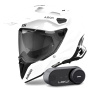 Casque Integral Airoh Commander 2 Color White + Kit Bluetooth Lokui K30