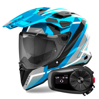 Integral Airoh Commander 2 Mavick Cerulean Blue + Kit Bluetooth 5S Solo