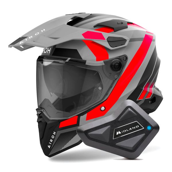 Integral Airoh Commander 2 Mavick Orange Matt + Kit Bluetooth BT Mini