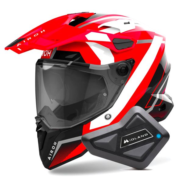 Integral Airoh Commander 2 Mavick Red + Kit Bluetooth BT Mini