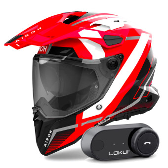 Integral Airoh Commander 2 Mavick Red + Kit Bluetooth Lokui K30