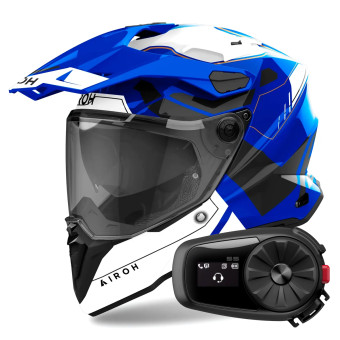 Integral Airoh Commander 2 Reveal Blue + Kit Bluetooth 5S Solo