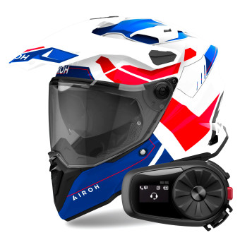 Integral Airoh Commander 2 Reveal Blue Red + Kit Bluetooth 5S Solo