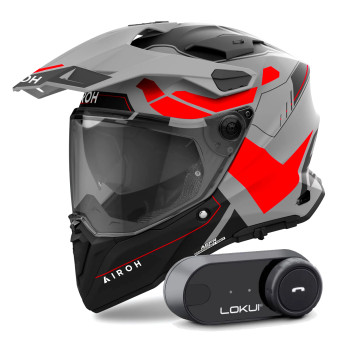 Casque Integral Airoh Commander 2 Reveal Red Fluo Matt + Kit Bluetooth Lokui K30 Casque Integral Airoh Commander 2 Reveal Red Fluo Matt + Kit Bluetooth Lokui K30