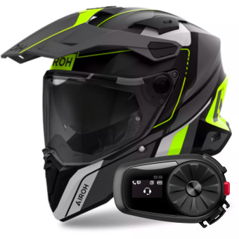 Integral Airoh Commander 2 Skip Yellow Matt + Kit Bluetooth 5S Solo