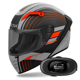 Integral Airoh Connor Achieve Orange Matt + Kit bluetooth 5R Lite Solo