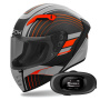 Casque Integral Airoh Connor Achieve Orange Matt + Kit bluetooth 5R Lite Solo