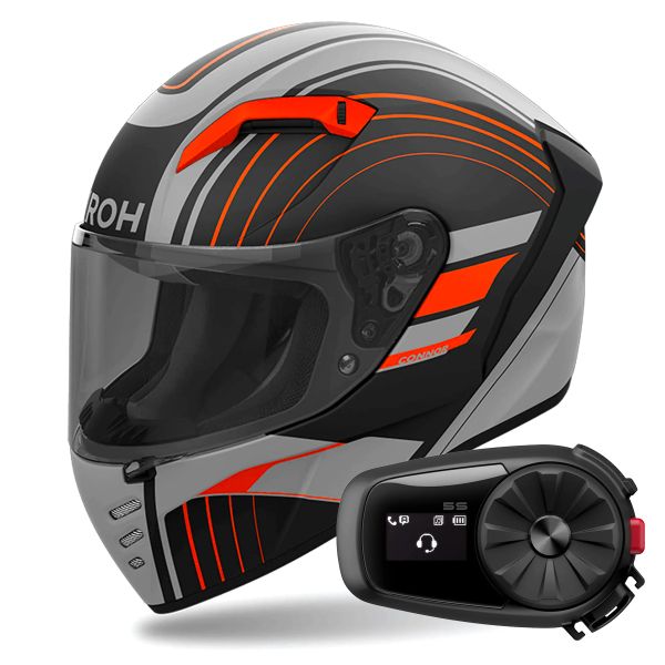 Integral Airoh Connor Achieve Orange Matt + Kit Bluetooth 5S Solo Integral Airoh Connor Achieve Orange Matt + Kit Bluetooth 5S Solo
